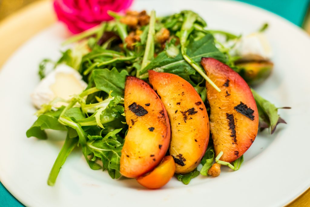 Feast on This Wedding | Arugula Salad with Peaches