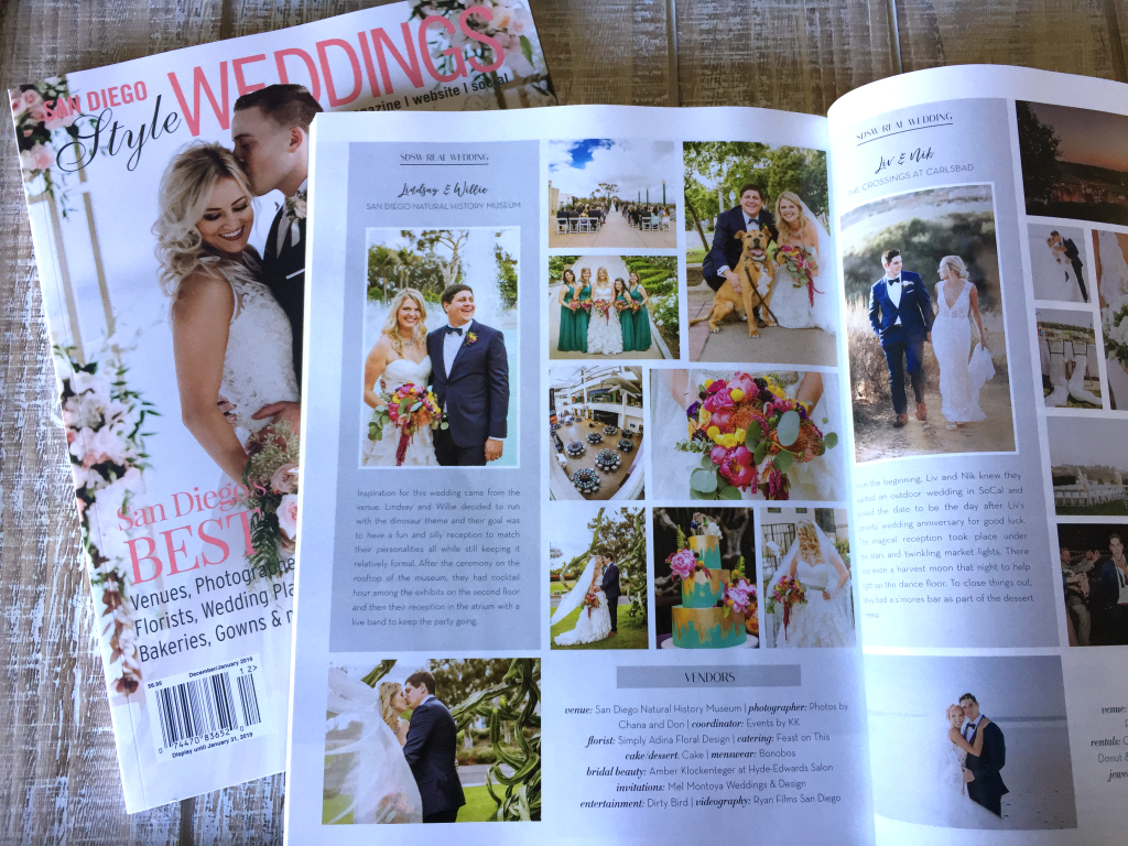 Feast on This featured in San Diego Style Weddings Magazine Real Weddings